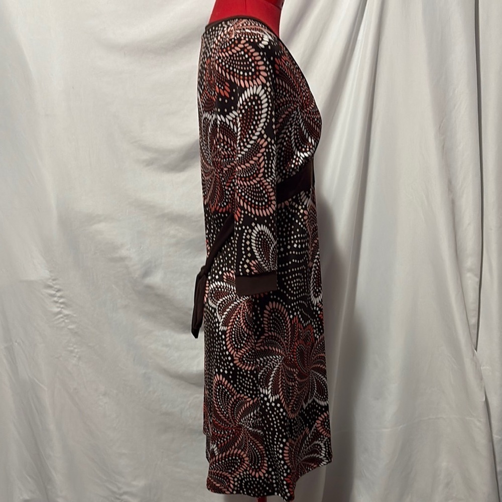 George Black and Red Floral Long Sleeve Dress Large LL69 - Picture 2 of 5